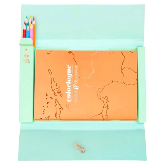 ❤️VALENTINE GIFT! ❤️ ✈️🌏 NWT The Colorlogue Map Coloring Book - Travel Record - Picture 3 of 7